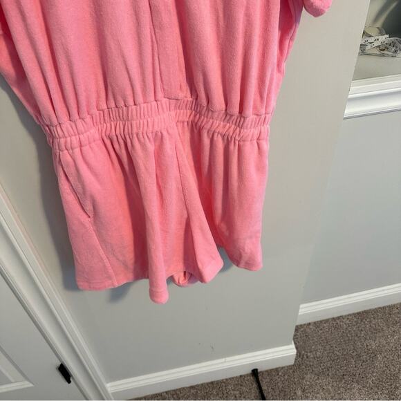 Good American Pink Terry Cloth Romper Large - Picture 11 of 12